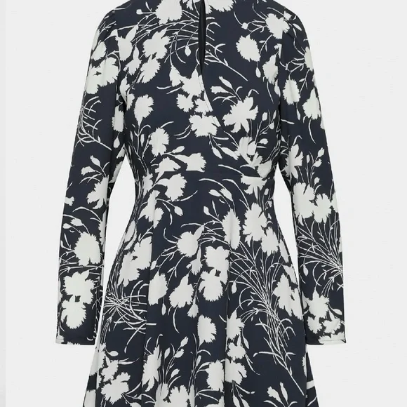 Wilfred Dark Night Navy and White Floral Long Sleeve Lola Dress - Picture 3 of 6